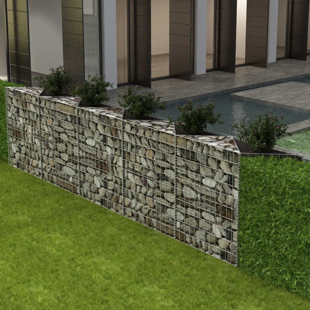 vidaXL horganyzott acél gabion kosár 300 x 30 x 100 cm