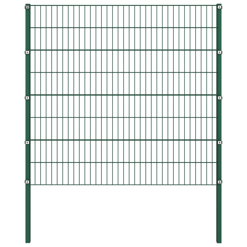 vidaXL zöld vas kerítéspanel oszlopokkal 1,7 x 1,6 m