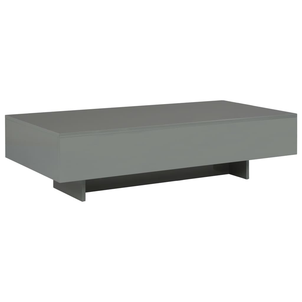 vidaXL magasfényű szürke MDF dohányzóasztal 115 x 55 x 31 cm