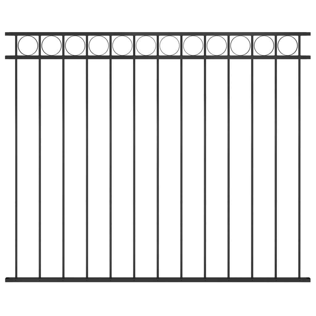 146319 vidaXL Fence Panel Steel 1,7x1,5 m Black