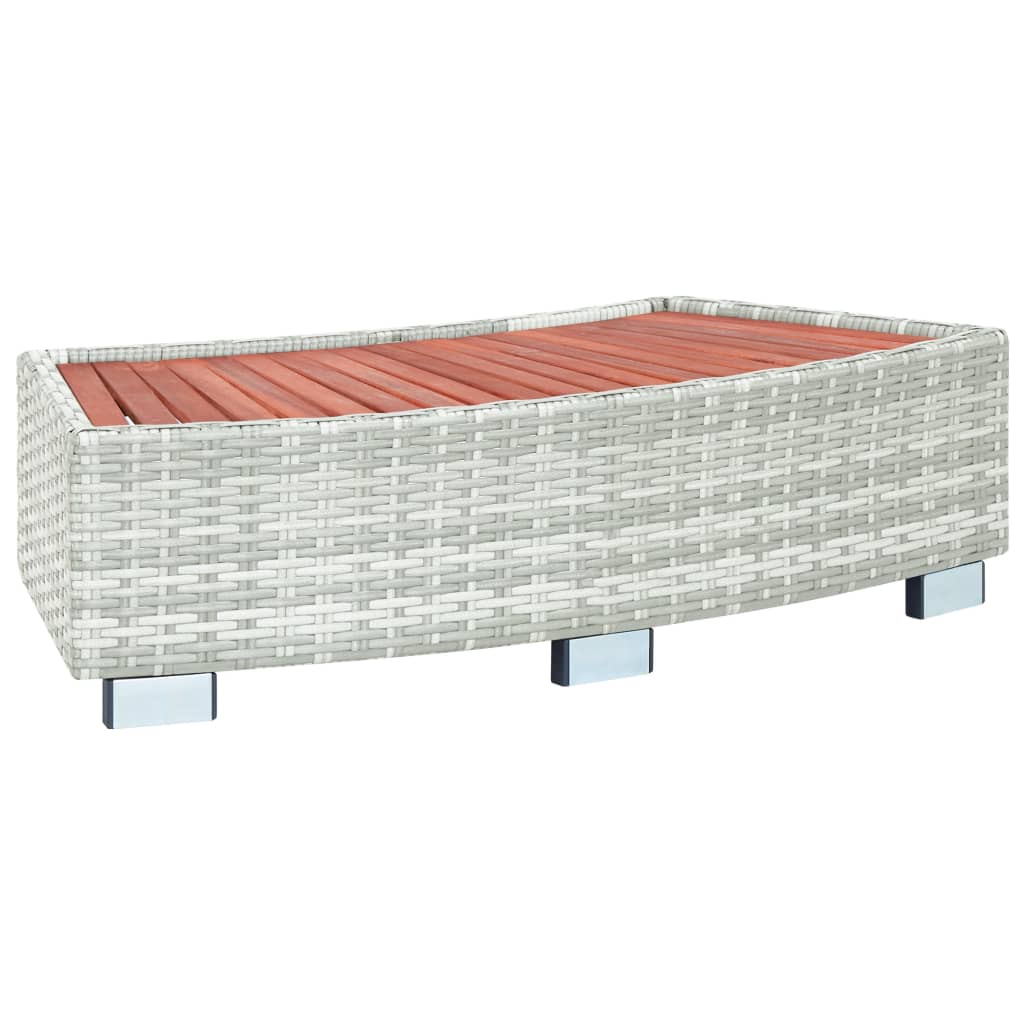 vidaXL világosszürke polyrattan spa lépcső 92 x 45 x 25 cm