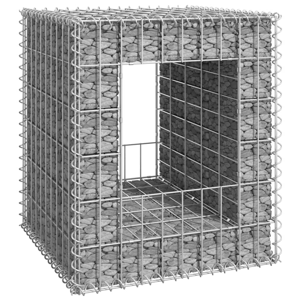 vidaXL vas gabionkosaras oszlop 50 x 50 x 60 cm