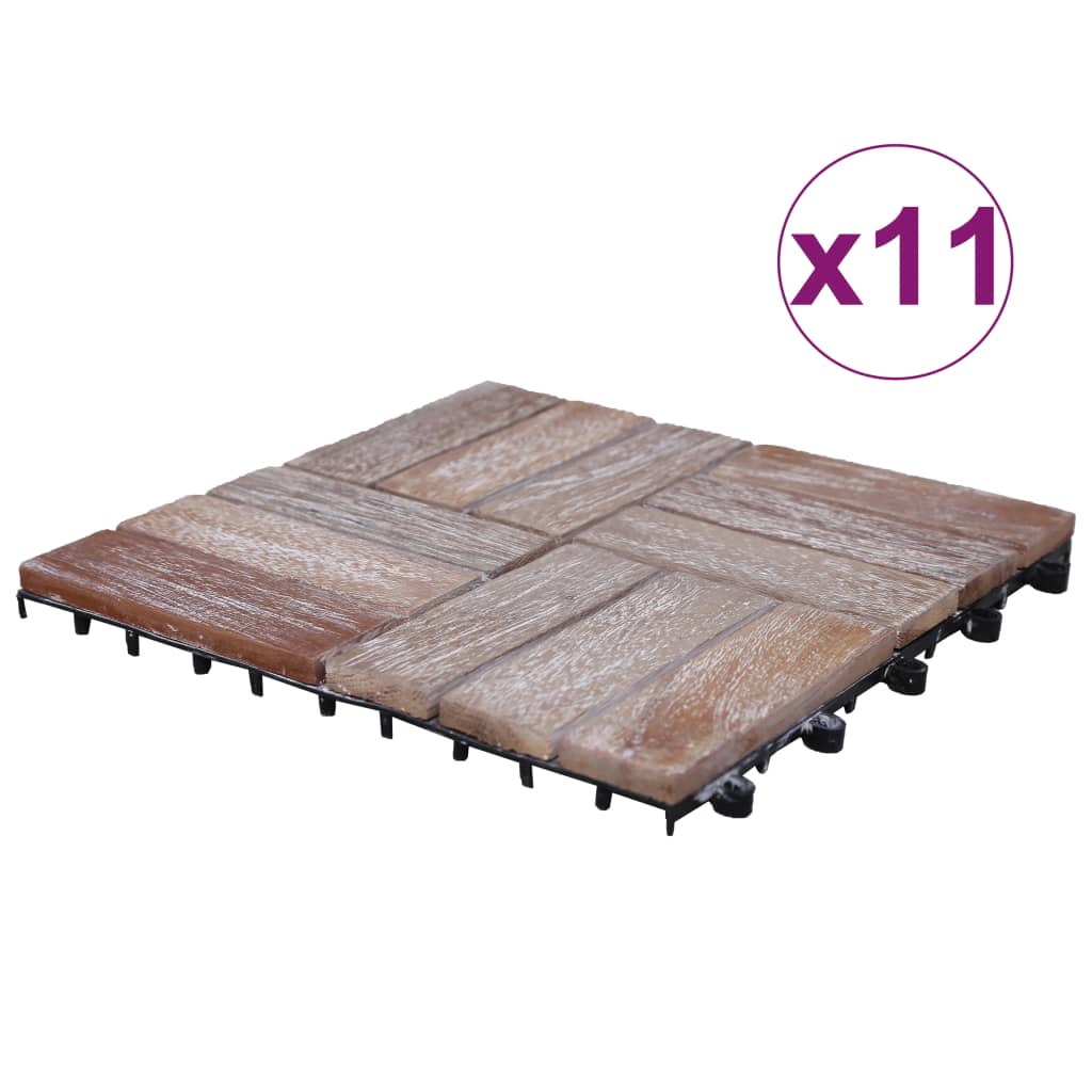 vidaXL 11 db tömör újrahasznosított fa padlólap 30 x 30 cm