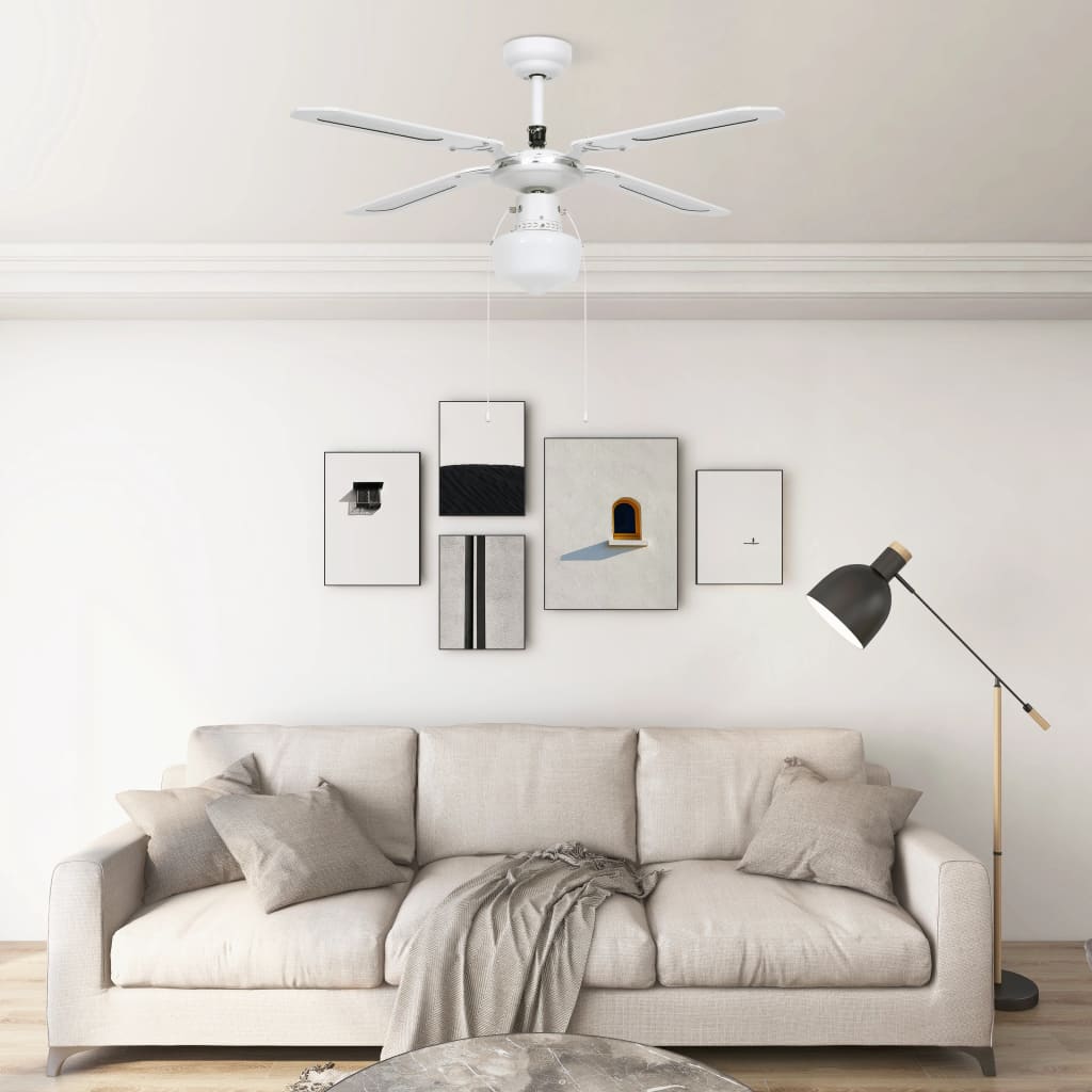 vidaXL fehér mennyezeti ventilátor lámpával 106 cm